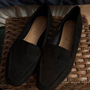 Journee Collection Women’s Classic Black Faux Suede Loafers 7.5W